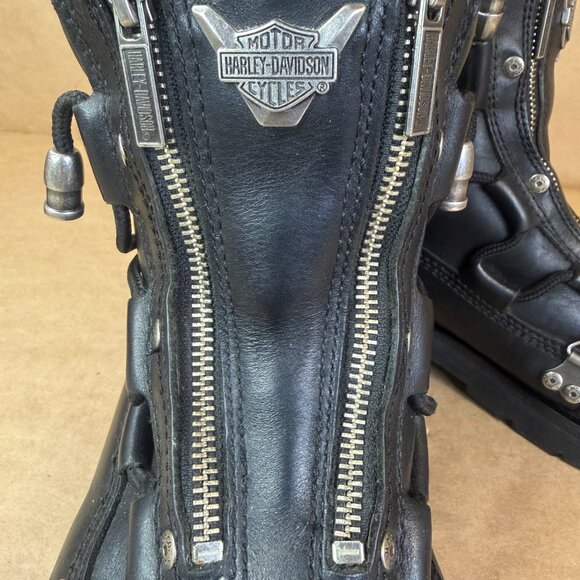 Harley-Davidson Men\'s Brake Light Black Leather Motorcycle Boots Sz. 9 main image 7